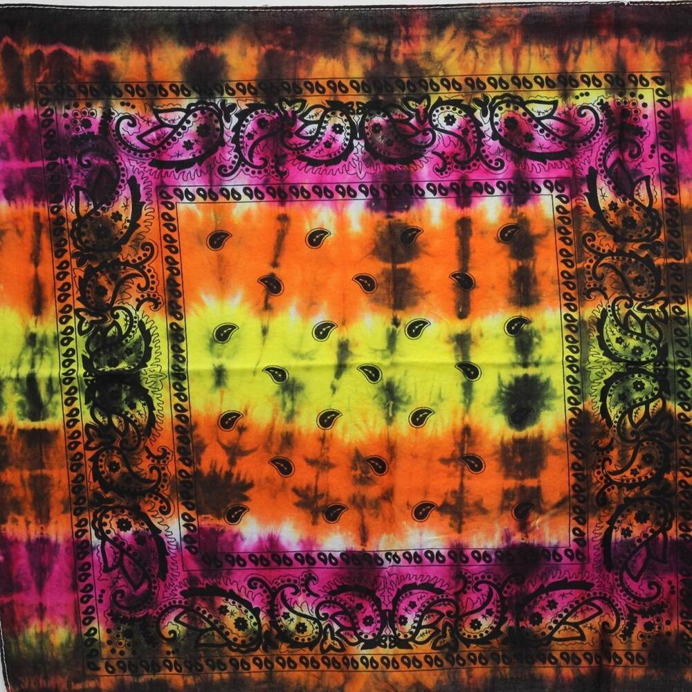Kids Bandana Head Wrap Handkerchief Hair Handmade Tie Dye Colorful Brand New
